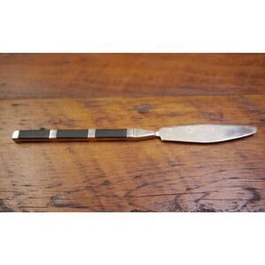 Vtg Mid Century Canoe Muffin Stanley Roberts Japan Black Stainless Butter Knife